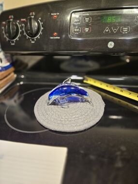 Blue Glass Dolphin Figurine - Handmade Home Art